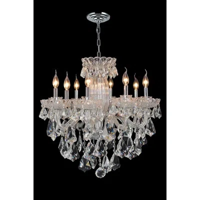 Mark Roberts 8 - Light Candle Style Empire Chandelier In Transparent,silver