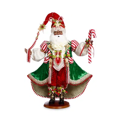 Mark Roberts African American Candy Cane & Cookie Santa Figurine In Multi