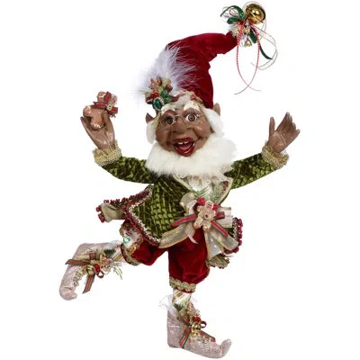 Mark Roberts African American Cookies And Milk Elf, Medium - 19 Inches In Gold,red,green,brown