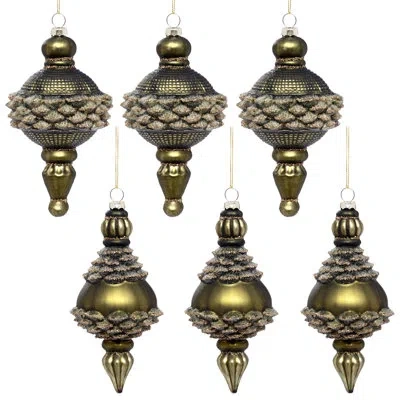 Mark Roberts Antique Drop Ornament, Set Of 6 - 6.5 Inches In Green