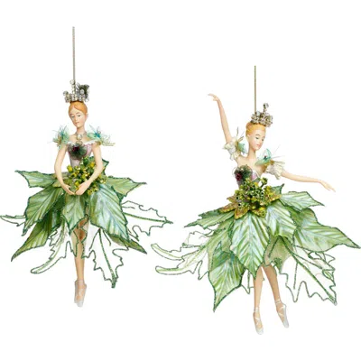 Mark Roberts Ballerina Ornament, Green, Set Of 2
