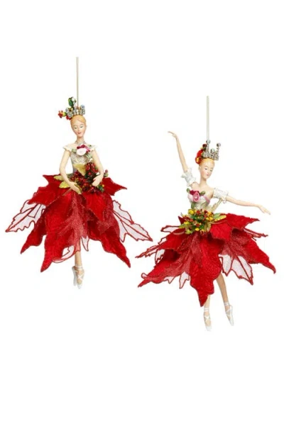 Mark Roberts Ballerina Ornament, Red, Set Of 2 In Multi