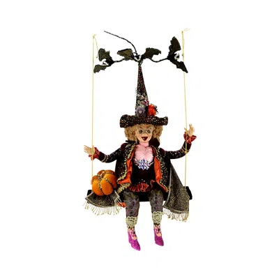 Mark Roberts Big Madame Witch On Swing Figure In Multi