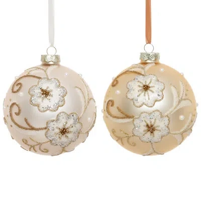 Mark Roberts Bloom Swirl Ornament, Box Of 6- 4 Inches In Metallic