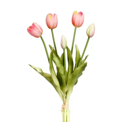 Mark Roberts Blooming Tulip Bunch - 15 Inches Set Of 6 In Pink