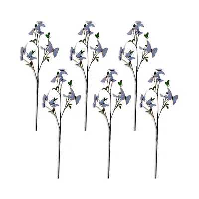 Mark Roberts Butterflies Spray, Set Of 6 In Purple