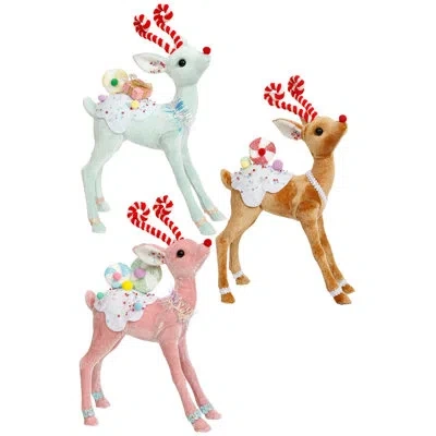 Mark Roberts Candied Deer, Medium - 12 Inches Set Of 3 In Multi