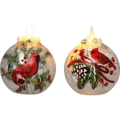 Mark Roberts Cardinal Globe With Led, Set Of 6 In Multi
