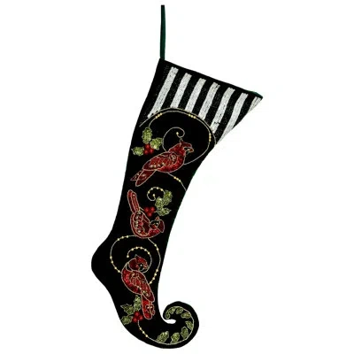 Mark Roberts Cardinal Scene Stocking - 23 X 8 Inches In Multi