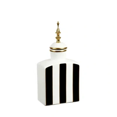 Mark Roberts Ceramic Jar In Black;white
