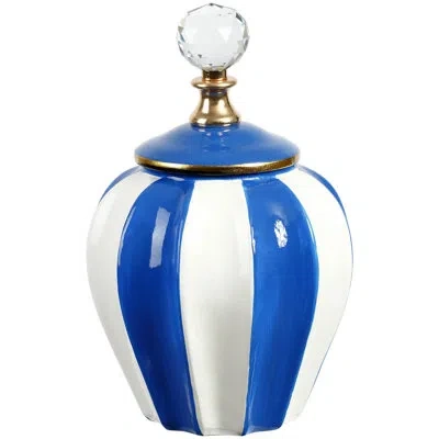Mark Roberts Ceramic Jar In Blue,white