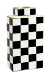 Mark Roberts Checkered Box Jar With Lid 11.5" In Black