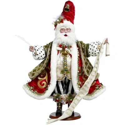 Mark Roberts Checking His List Santa - 25 Inches In Red,green,white,black,gold