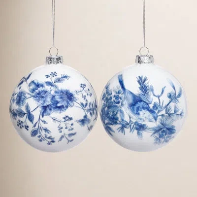 Mark Roberts Chinoiserie Ball Ornament - 5.5 Inches Set Of 6 In Blue