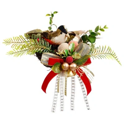 Mark Roberts Christmas Bird Nest, Set Of 3 -9 X 5 Inches In Multi