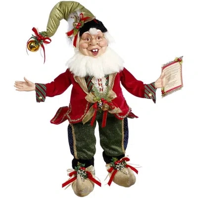Mark Roberts Christmas Carol Elf - 32 Inches In Black,green,red