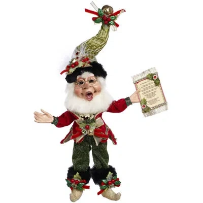 Mark Roberts Christmas Carol Elf, Small - 10 Inches In Black,green,red