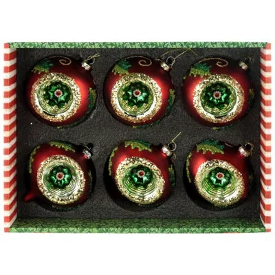 Mark Roberts Christmas Reflector Ornament, Box Of 6 - 4 Inches In Multi
