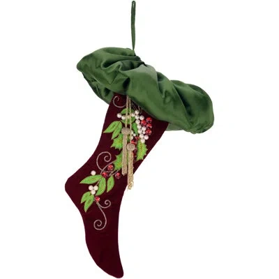Mark Roberts Christmas Stocking In Burgundy