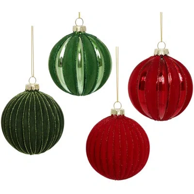Mark Roberts Christmas Stripe Ornaments, Assortment Of 4-3inches In Multi