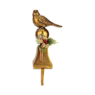 Mark Roberts Christmas Trimmed Bird Stocking Holder In Gold