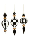 Mark Roberts Classic Stripes Finial, Set Of 6 In Black