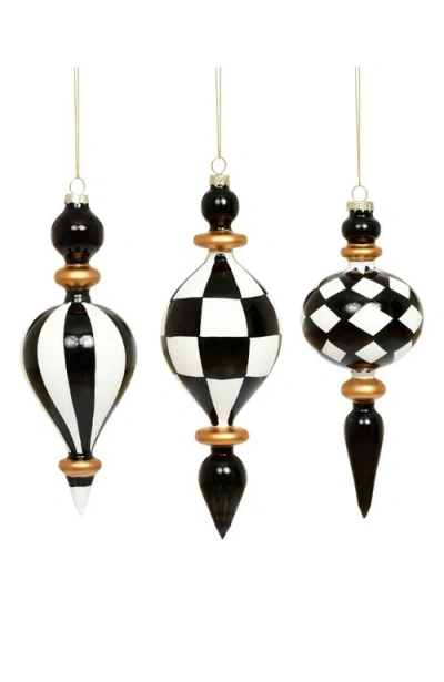 Mark Roberts Classic Stripes Finial, Set Of 6 In Black