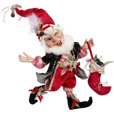 Mark Roberts Coal Stocking Elf, Medium - 16 Inches In Gold,black,red