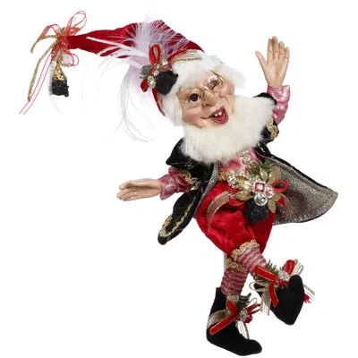 Mark Roberts Coal Stocking Elf, Small - 10 Inches In Red,black,white