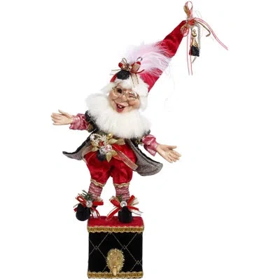 Mark Roberts Coal Stocking Elf Stocking Holder - 14 Inches In Black;white;red;pink