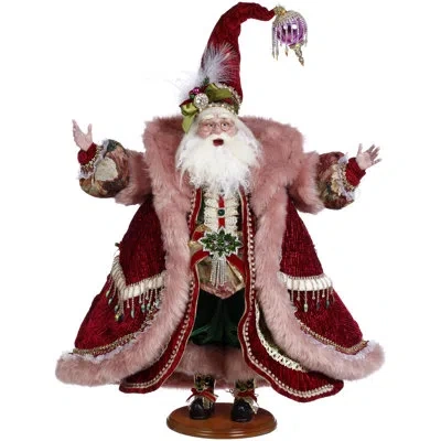 Mark Roberts Couture Santa - 21 Inches In Pink;green;red