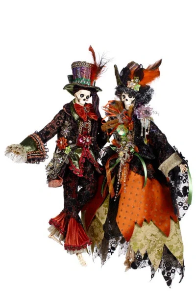 Mark Roberts Days Of The Dead Skeleton, Small, Set Of 2 In Black