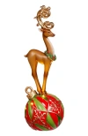 Mark Roberts Deer On Ornament With Led In Brown