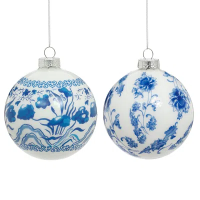 Mark Roberts Delft Flower Ornament, Set Of 6