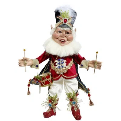 Mark Roberts Drummer Boy Elf, Medium - 18 Inches In Red,white,gold,blue,green