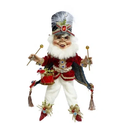 Mark Roberts Drummer Boy Elf, Small - 11 Inches In Red,white,gold,blue,green