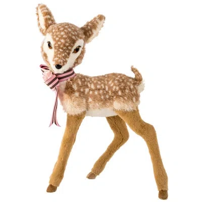Mark Roberts Elegant Deer With Christmas Bow-25 Inches In Pink;purple;brown;white