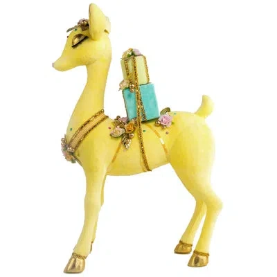 Mark Roberts Elegant Deer With Giftbox -25 Inches In Yellow