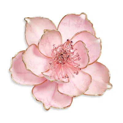 Mark Roberts Elegant Glitter Magnolia Clip, Set Of 12 In Pink