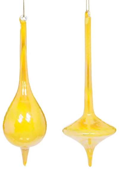 Mark Roberts Elegant Swirl Finial Ornament, Set Of 6 In Yellow