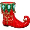 Mark Roberts Elf Boot Planter In Red