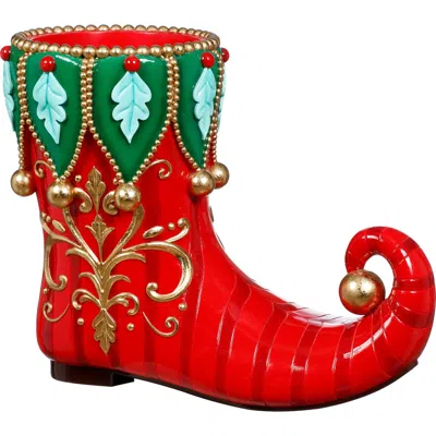 Mark Roberts Elf Boot Planter In Red