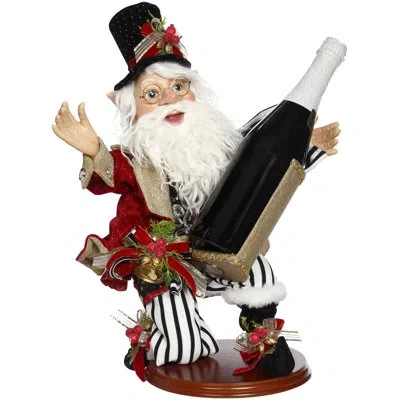 Mark Roberts Elf With Wine Holder - 17 Inches In Gold;black;white;green;red