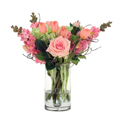 Mark Roberts European Hand Tied Floral Arrangement In Pink