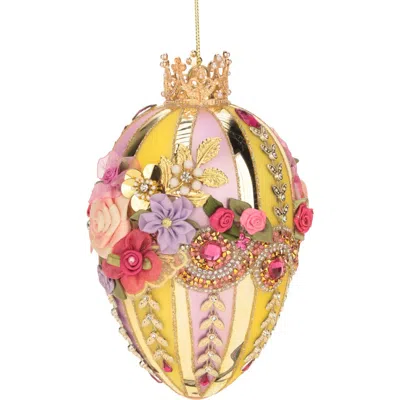 Mark Roberts Faberge Jewel Easter Egg, Yellow/lavender In Gold