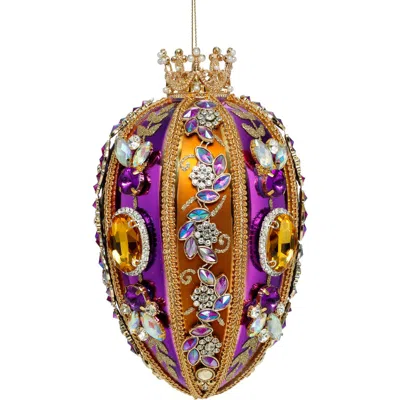 Mark Roberts Faberge Jewel Egg Ornament , Copper/purple In Multi