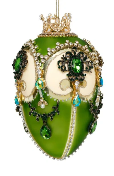 Mark Roberts Faberge Jewel Egg Ornament , Green/gold