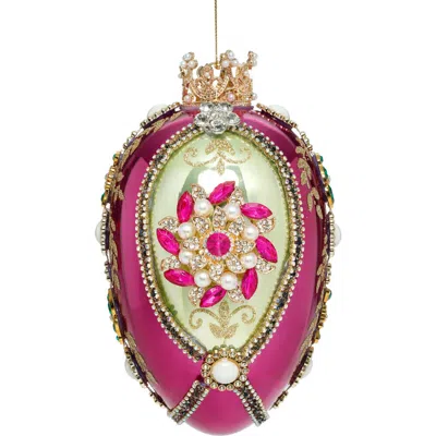 Mark Roberts Faberge Jewel Egg Ornament , Green/purple In Pink