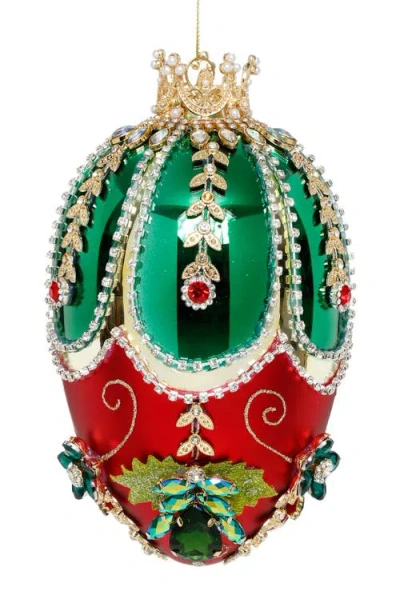 Mark Roberts Faberge Jewel Egg Ornament , Green/red In Multi