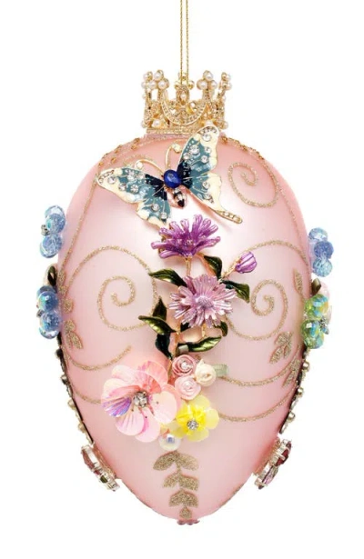 Mark Roberts Faberge Jewel Egg Ornament, Pink, Butterfly